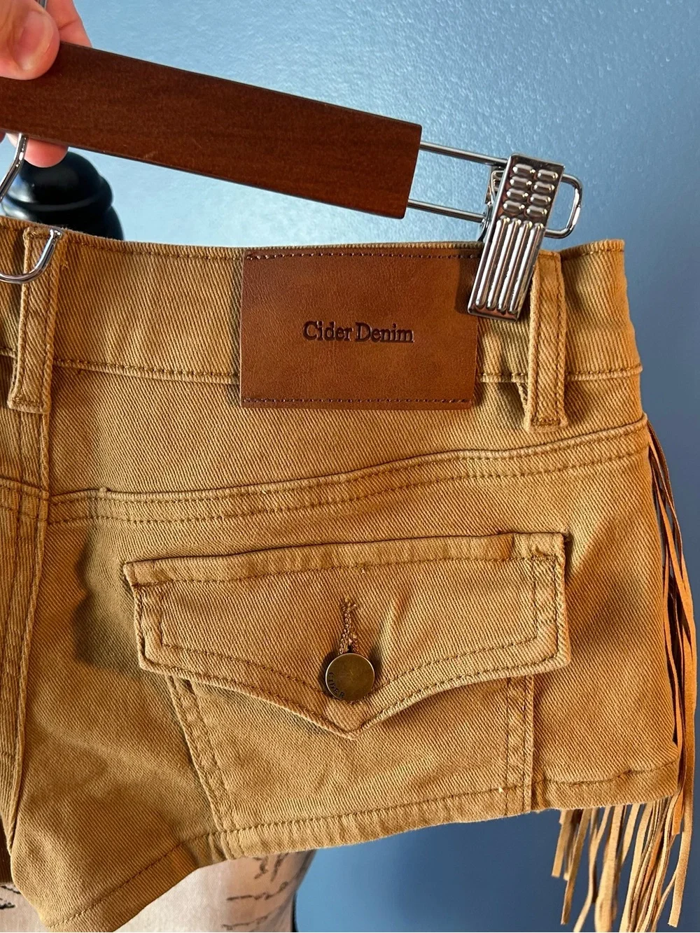 Cider micro Fringe Denim Shorts